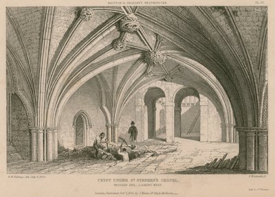 Crypte sous la chapelle Saint-Étienne, palais de Westminster - R. W. Billings